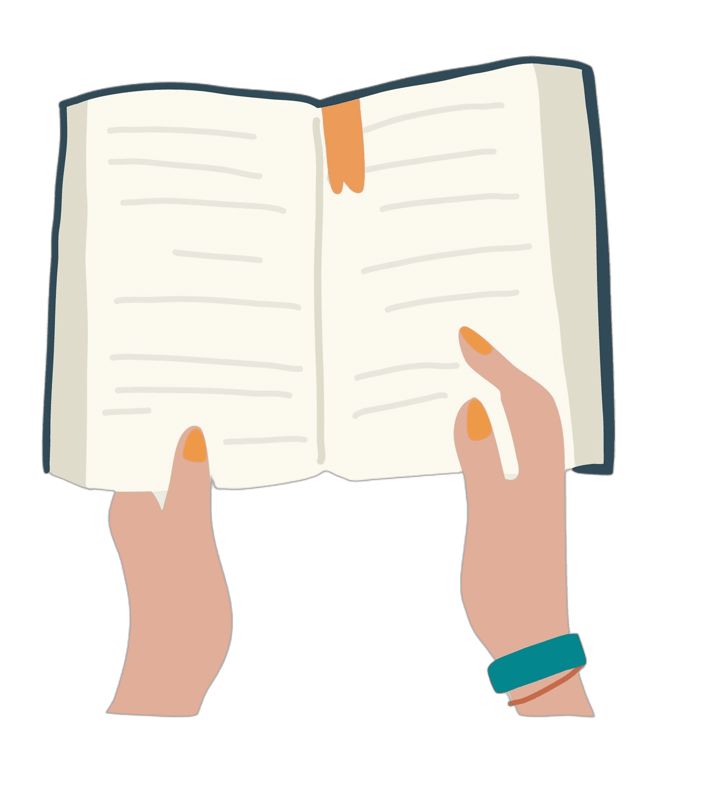 Due mani e un libro aperto che viene corretto